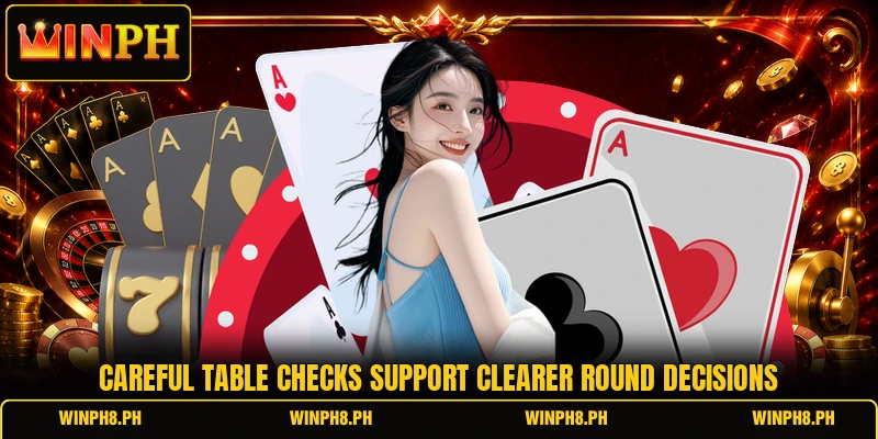 Careful table checks support clearer round decisions Careful table checks support clearer round decisions