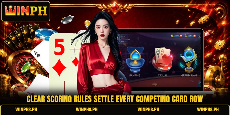 Clear scoring rules settle every competing card row