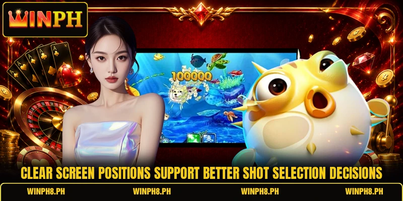 Clear screen positions support better shot selection decisions Clear screen positions support better shot selection decisions