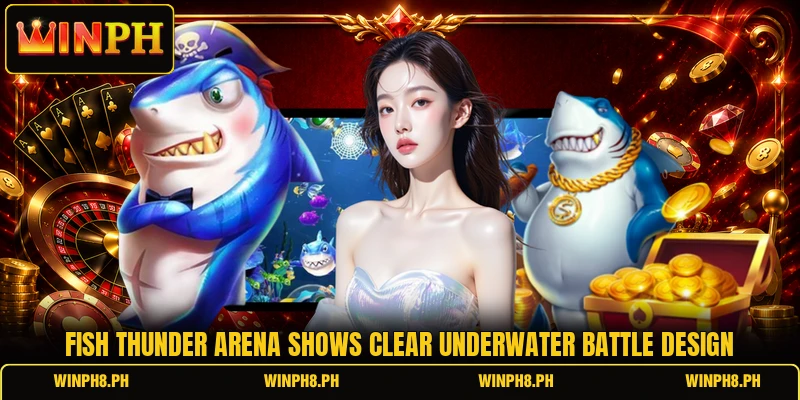 Fish Thunder Arena shows clear underwater battle design Fish Thunder Arena shows clear underwater battle design