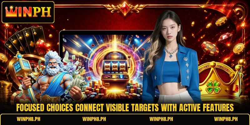Focused choices connect visible targets with active features Focused choices connect visible targets with active features