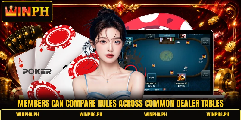 Members can compare rules across common dealer tables Members can compare rules across common dealer tables
