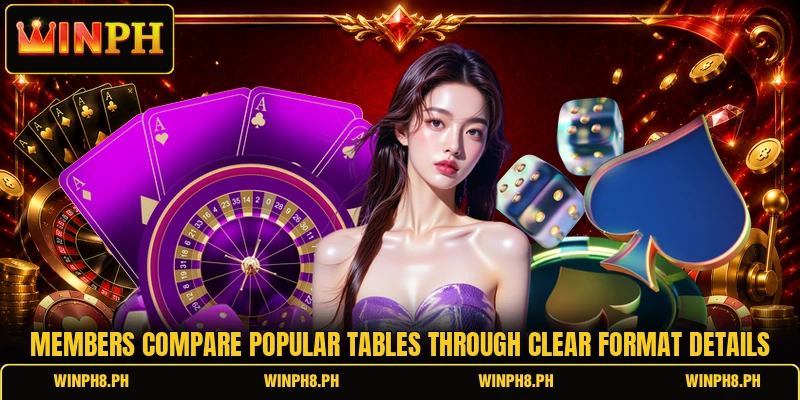 Members compare popular tables through clear format details