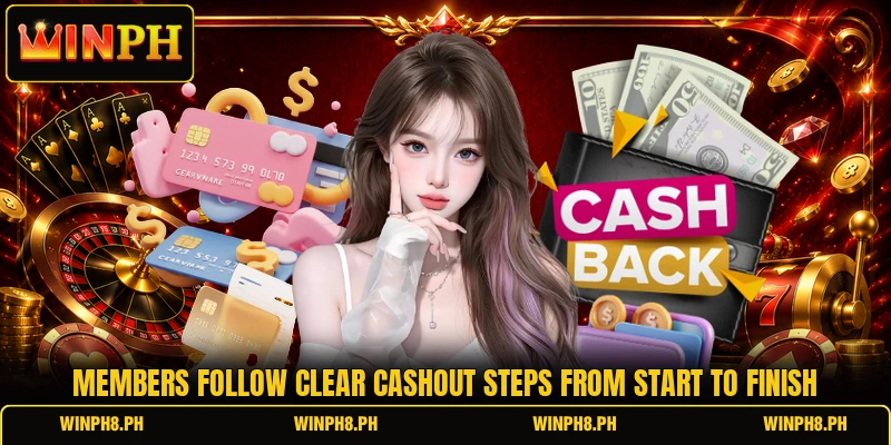 Members follow clear cashout steps from start to finish Members follow clear cashout steps from start to finish