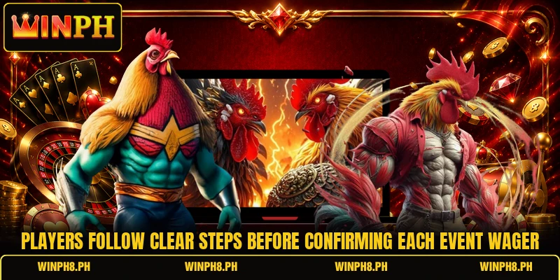 Players follow clear steps before confirming each event wager