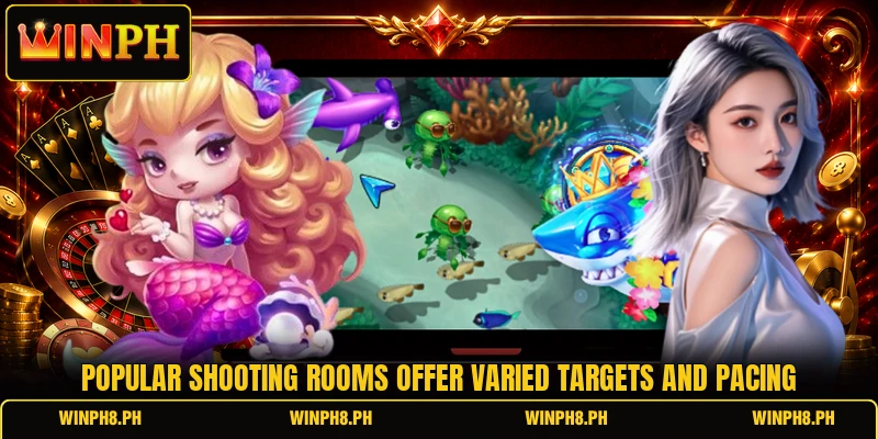 Popular shooting rooms offer varied targets and pacing Popular shooting rooms offer varied targets and pacing